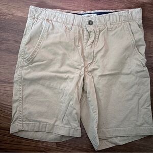 True Craft Men's Tan Flat-Front Cotton Shorts